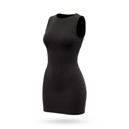 Boat Neck Sleeveless Bodycon Mini Dress