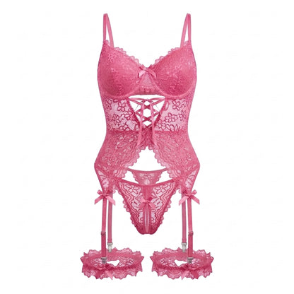 Lace Mesh Bra and Panty Lingerie Set