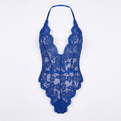 Floral Fishnet Lace Teddy Lingerie Bodysuit Set