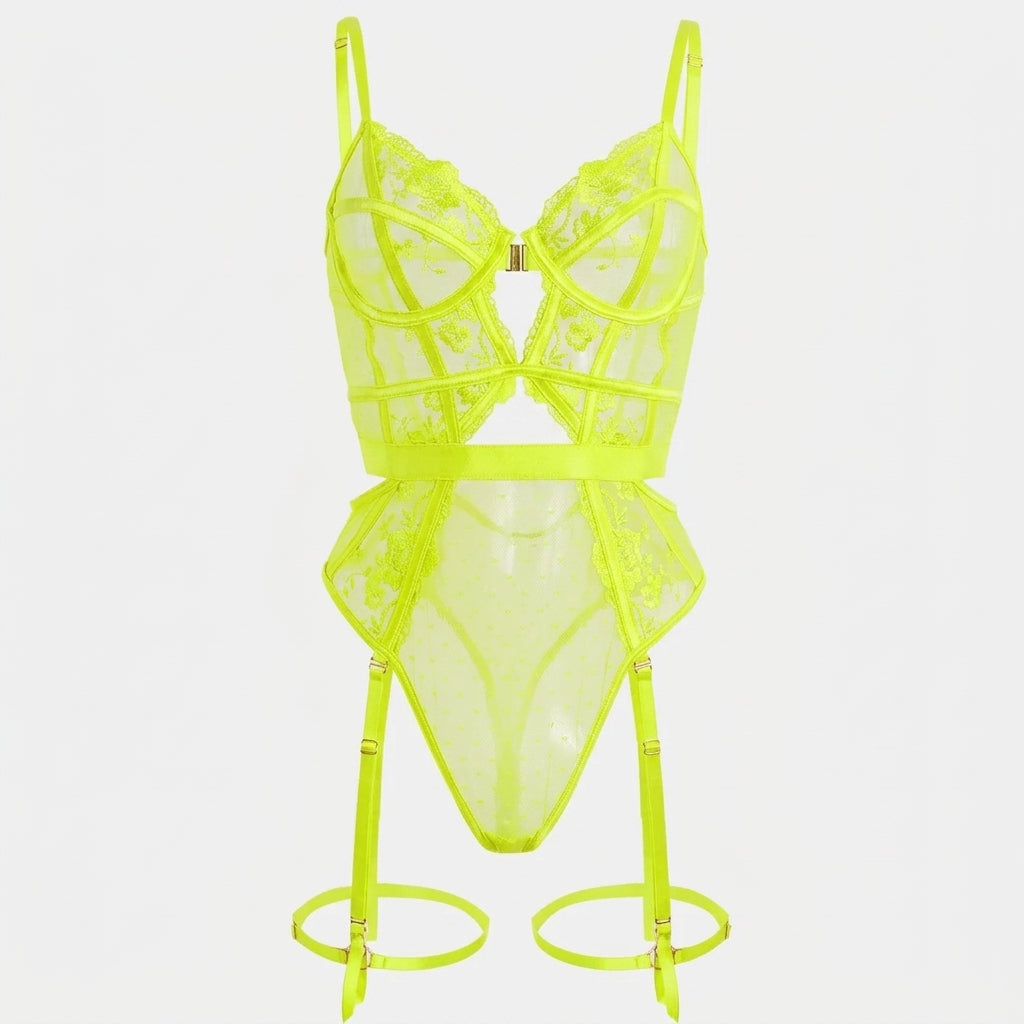 Floral Lace Underwire Bra and Panty Matching Lingerie Set