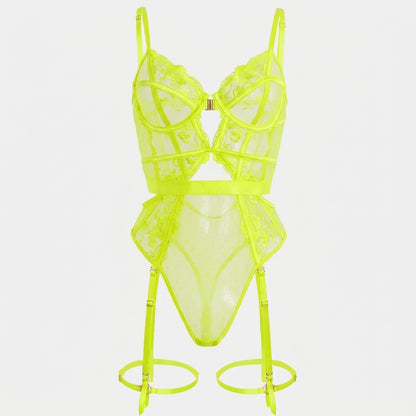 Floral Lace Underwire Bra and Panty Matching Lingerie Set