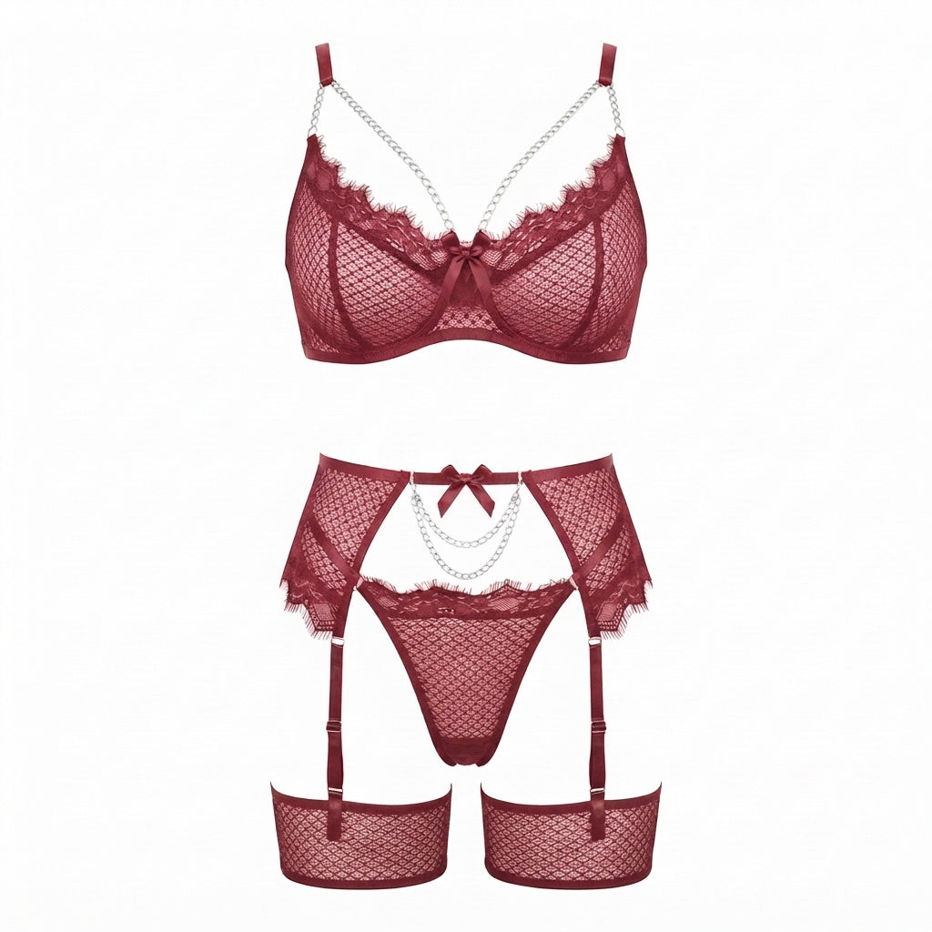 Elara Lace Underwire Bra and Thong Set