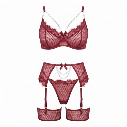 Elara Lace Underwire Bra and Thong Set