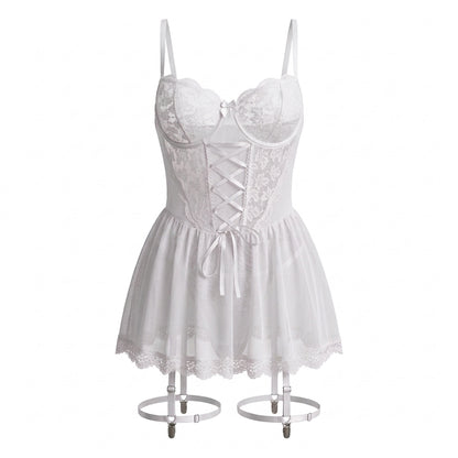 Lace Babydoll Two Piece Lingerie Set